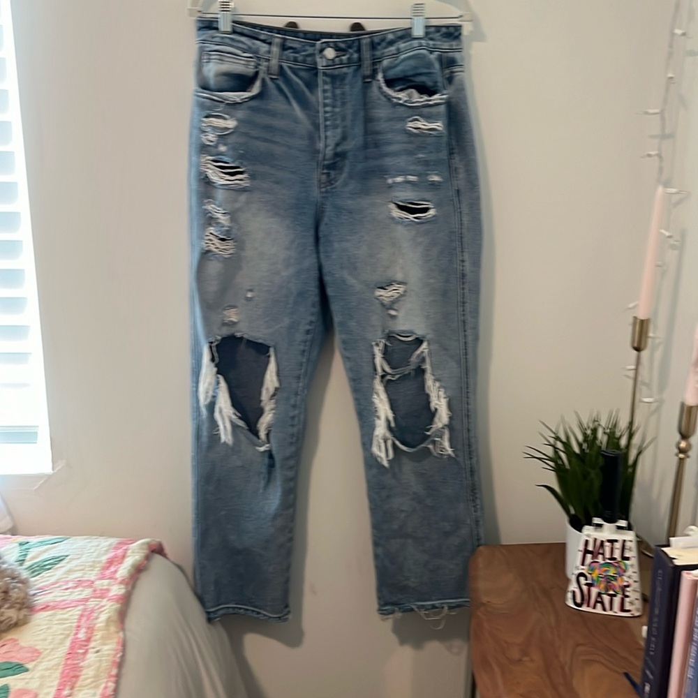 Flying monkey ripped mom jeans